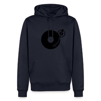 DJ Turntables Turntable Tonearm Record - Men’s Premium Organic Hoodie - navy - Front - Nico (187cm)