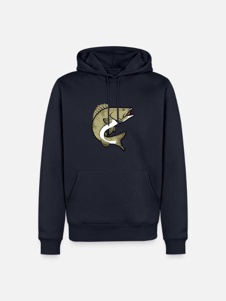 Zander Angeln Fisch Raubfisch - Männer Premium Bio Hoodie - Navy