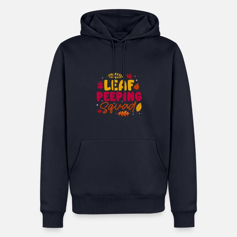 Leaf Peeping Squad Autumn Leaf Peeper - Sweat à capuche Premium bio Homme - bleu marine
