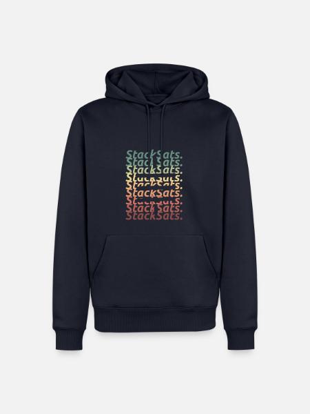 Stack sats Satoshi Symbol retro - Männer Premium Bio Hoodie - Navy