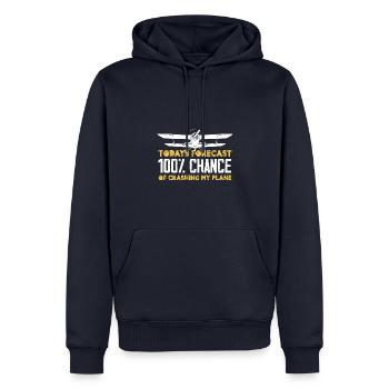 prévisions d’aujourd’hui 100 chances de crash Design - Sweat à capuche Premium bio Homme - bleu marine - Devant - Nico (187cm)