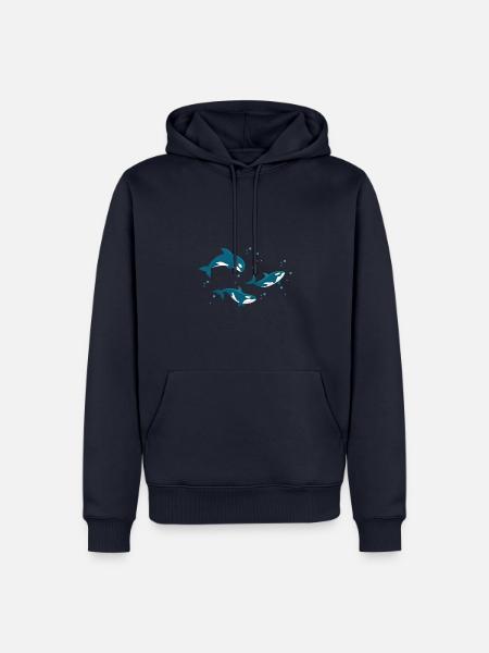 killer whale heart Design for a killer whale lover - Männer Premium Bio Hoodie - Navy
