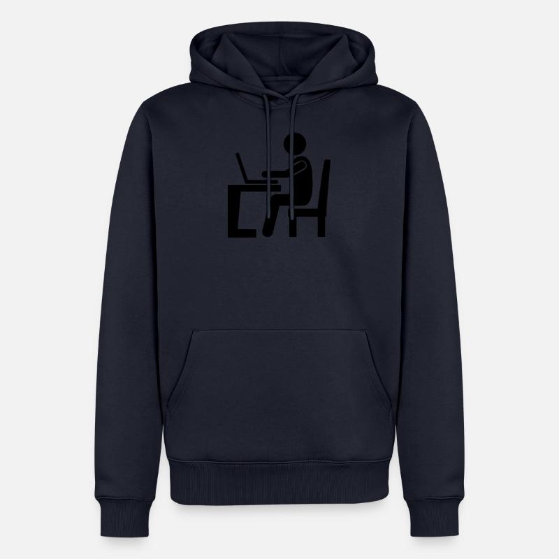computer work - Männer Premium Bio Hoodie - Navy