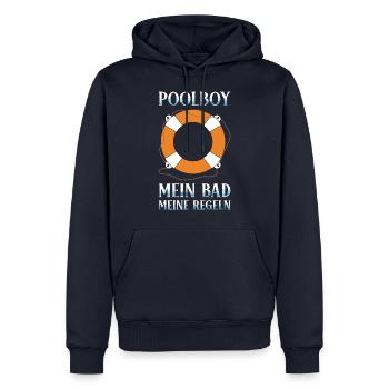 Poolboy Schwimmbad Bademeister - Männer Premium Bio Hoodie - Navy - Vorne - Nico (187cm)