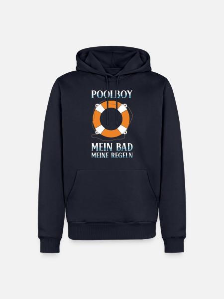 Poolboy Schwimmbad Bademeister - Männer Premium Bio Hoodie - Navy