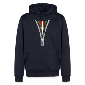 Basque zipper - Men’s Premium Organic Hoodie - navy - Front - Nico (187cm)