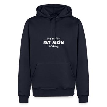 Dein Hufschlag Ist Mein Herzschlag - Männer Premium Bio Hoodie - Navy - Vorne - Nico (187cm)