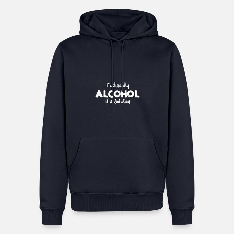 Technically Alcohol Is A Solution - Men’s Premium Organic Hoodie - navy