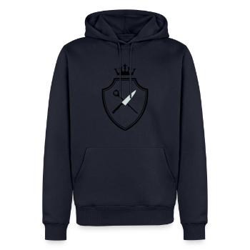 koch symbol - Männer Premium Bio Hoodie - Navy - Vorne - Nico (187cm)