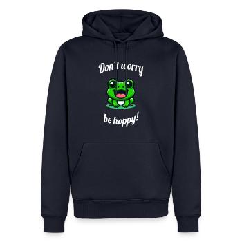 Don't worry be happy süßer kawaii frosch - Männer Premium Bio Hoodie - Navy - Vorne - Nico (187cm)