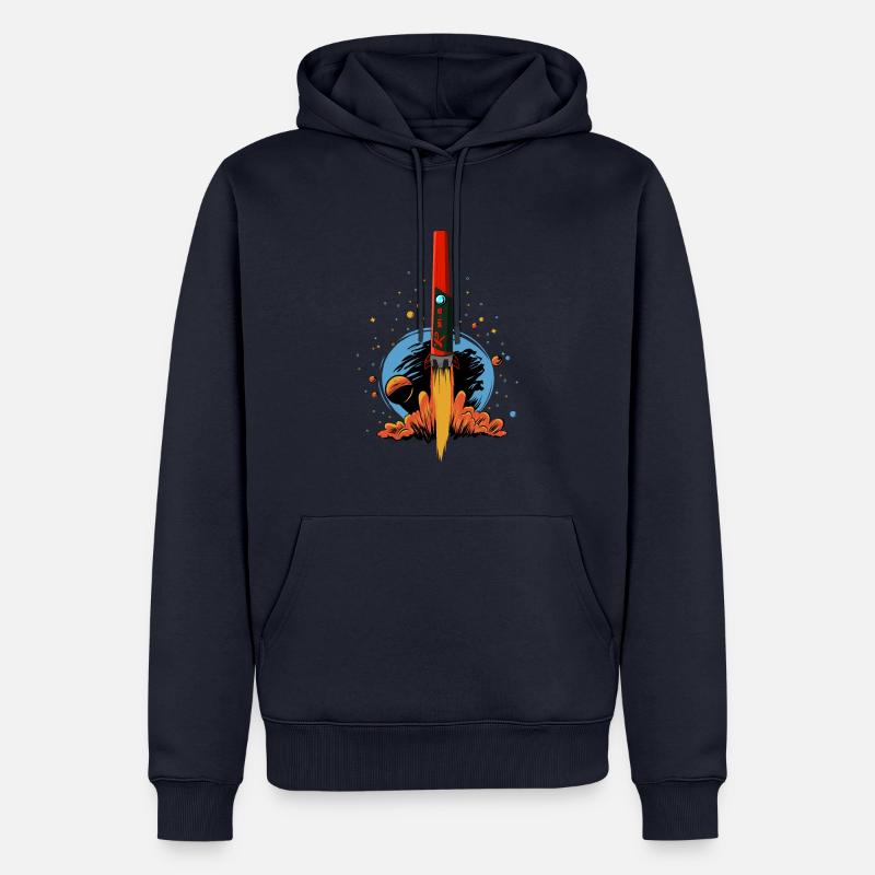 Mi-Rocket - Pinpointer beim Sondeln - Männer Premium Bio Hoodie - Navy