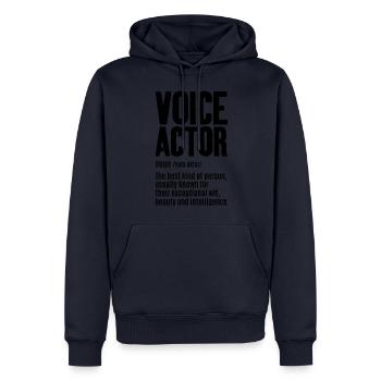 Définition de l’acteur de doublage - Sweat à capuche Premium bio Homme - bleu marine - Devant - Nico (187cm)