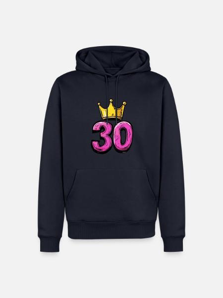30 Zahl Trikot Krone - Männer Premium Bio Hoodie - Navy