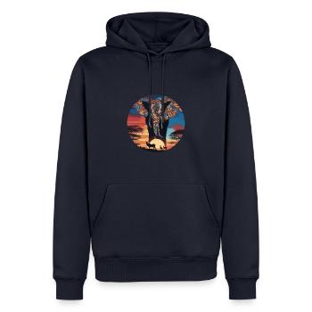 Afrika Steppe und Tiere - Männer Premium Bio Hoodie - Navy - Vorne - Nico (187cm)