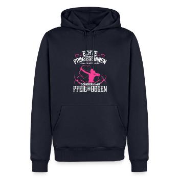 Echte Prinzessinen Kommen Mit Pfeil Und Bogen - Männer Premium Bio Hoodie - Navy - Vorne - Nico (187cm)