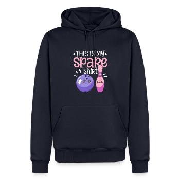 Bowling Game Lover Bowling Player - Funny This Is - Männer Premium Bio Hoodie - Navy - Vorne - Nico (187cm)