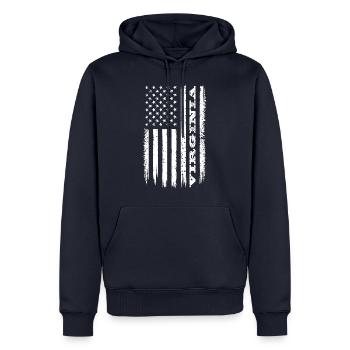 Drapeau des États-Unis Virginia State Gift - Sweat à capuche Premium bio Homme - bleu marine - Devant - Nico (187cm)