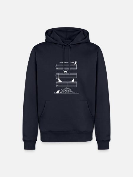 Sound Of Silence Notenblatt ohne Noten mit Katzen - Männer Premium Bio Hoodie - Navy