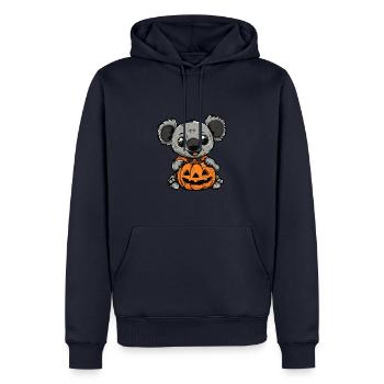 Koala Halloween Bande Dessinée Drôle - Sweat à capuche Premium bio Homme - bleu marine - Devant - Nico (187cm)