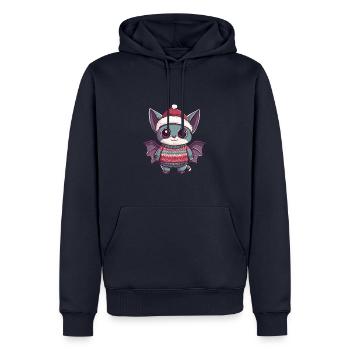 Fledermaus Weihnachten Comic - Männer Premium Bio Hoodie - Navy - Vorne - Nico (187cm)