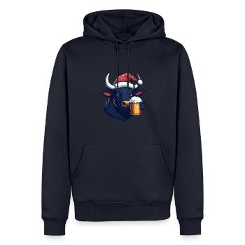 Taurus Bière Noël Noël - Sweat à capuche Premium bio Homme - bleu marine - Devant - Nico (187cm)