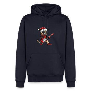 Gepard Weihnachten Rocker Gitarre - Männer Premium Bio Hoodie - Navy - Vorne - Nico (187cm)