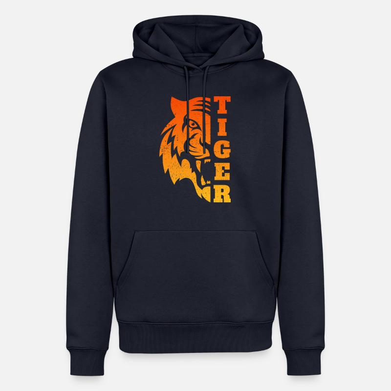 TIGER TEE - Männer Premium Bio Hoodie - Navy