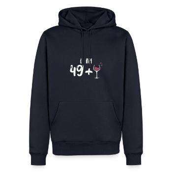 J’ai 49 ans + 1 - 50e anniversaire - Sweat à capuche Premium bio Homme - bleu marine - Devant - Nico (187cm)