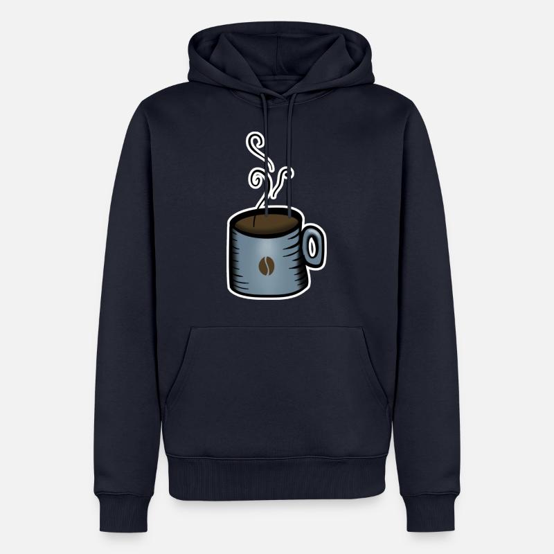 Dessin de tasse à café - Sweat à capuche Premium bio Homme - bleu marine