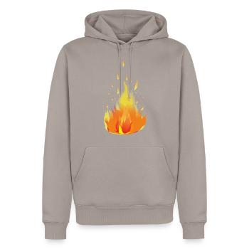 feu - Sweat à capuche Premium bio Homme - taupe - Devant - Nico (187cm)