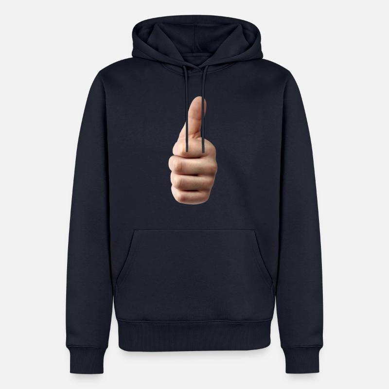 pouces vers le haut - Sweat à capuche Premium bio Homme - bleu marine