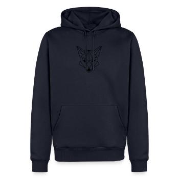 Renard Origami - Sweat à capuche Premium bio Homme - bleu marine - Devant - Nico (187cm)