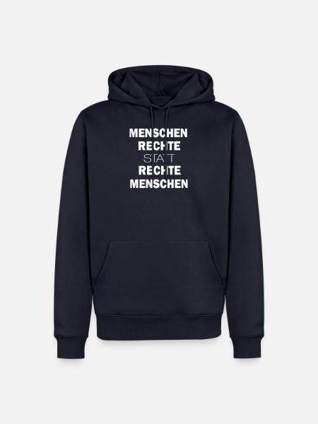 Menschen Rechte STATT rechte Meschen gegen Rechts - Männer Premium Bio Hoodie - Navy