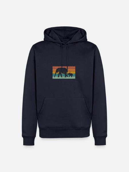 Éléphant - Sweat à capuche Premium bio Homme - bleu marine