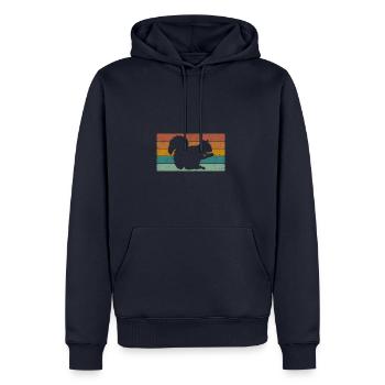 Écureuil - Sweat à capuche Premium bio Homme - bleu marine - Devant - Nico (187cm)