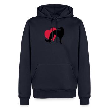 Borzoi - Männer Premium Bio Hoodie - Navy - Vorne - Nico (187cm)