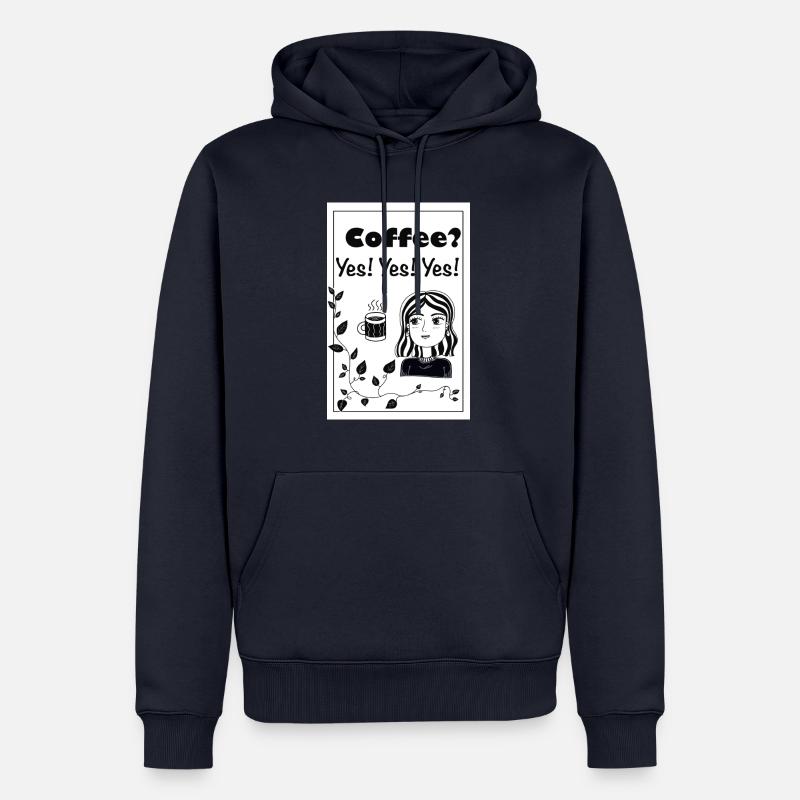 Café s’il vous plaît - Sweat à capuche Premium bio Homme - bleu marine