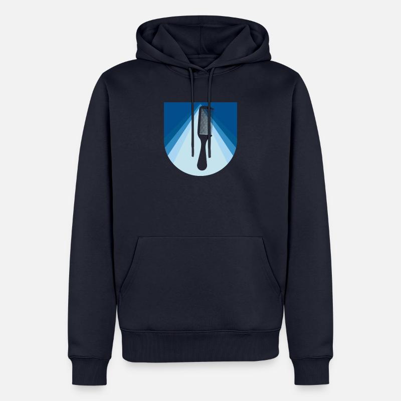 Coiffeur Ciseaux Coiffure - Sweat à capuche Premium bio Homme - bleu marine