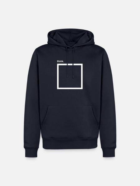 Trash Asset - think. [white] - Männer Premium Bio Hoodie - Navy