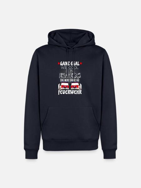 Kinder T-Shirt - Eltern sind bei der Feuerwehr - Männer Premium Bio Hoodie - Navy