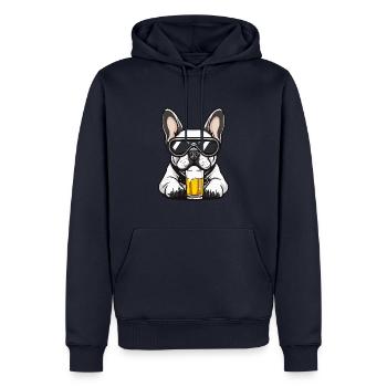 Französische Buldogge Hund Apres Ski Bier - Männer Premium Bio Hoodie - Navy - Vorne - Nico (187cm)