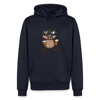 Beaver Après-Ski Bière Bande dessinée - Sweat à capuche Premium bio Homme - bleu marine - Devant - Nico (187cm)