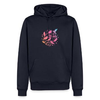 JGA Bachelorette Party - Team Bride - Wreath - Men’s Premium Organic Hoodie - navy - Front - Nico (187cm)