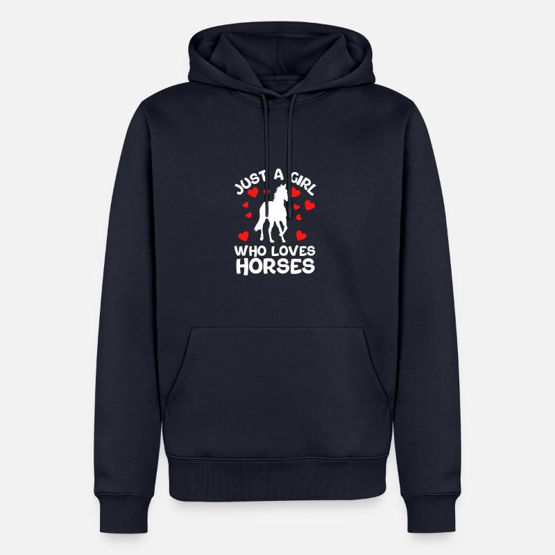 Pferd - Männer Premium Bio Hoodie - Navy