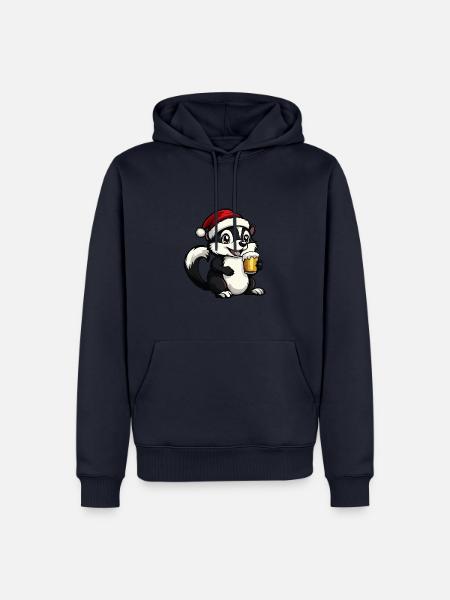 Skunk Bière Noël - Sweat à capuche Premium bio Homme - bleu marine