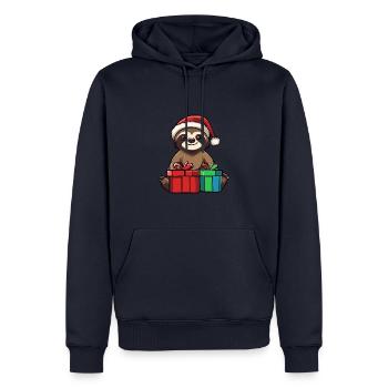 Faultier Weihnachten Geschenke - Männer Premium Bio Hoodie - Navy - Vorne - Nico (187cm)
