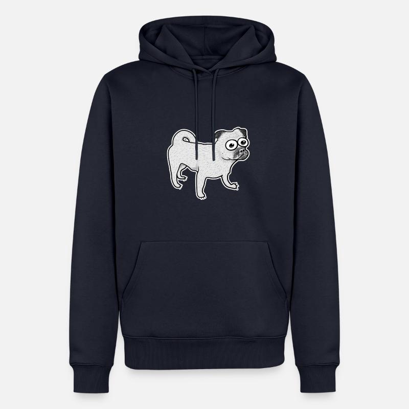 Retro Mops - Männer Premium Bio Hoodie - Navy