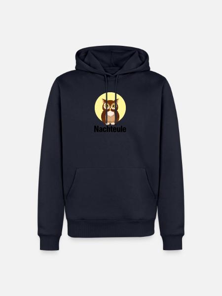 Nachteule - Party, clubbing, feiern, Mond, Eule - Männer Premium Bio Hoodie - Navy