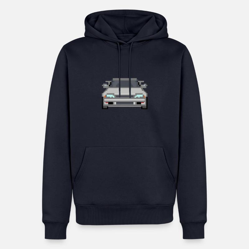 Auto Pixel Art grau - Männer Premium Bio Hoodie - Navy