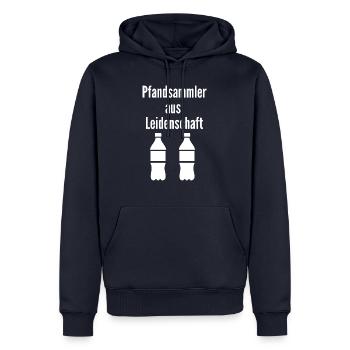 Pfandsammler aus Leidenschaft - Männer Premium Bio Hoodie - Navy - Vorne - Nico (187cm)